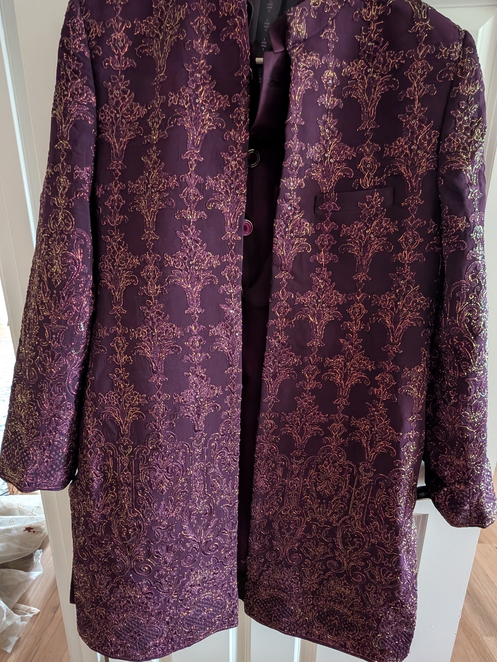 Men's Three Piece Shervani/Suit/Jodhpuri Deep Plum